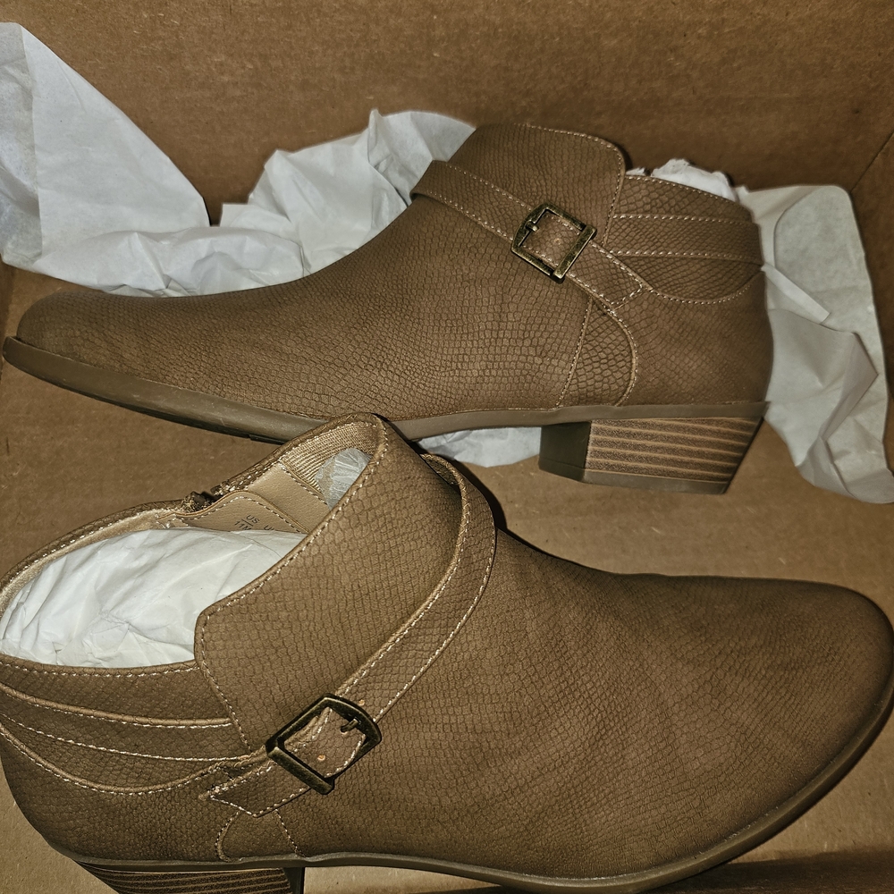 Brown Ankle Boots with Buckle
